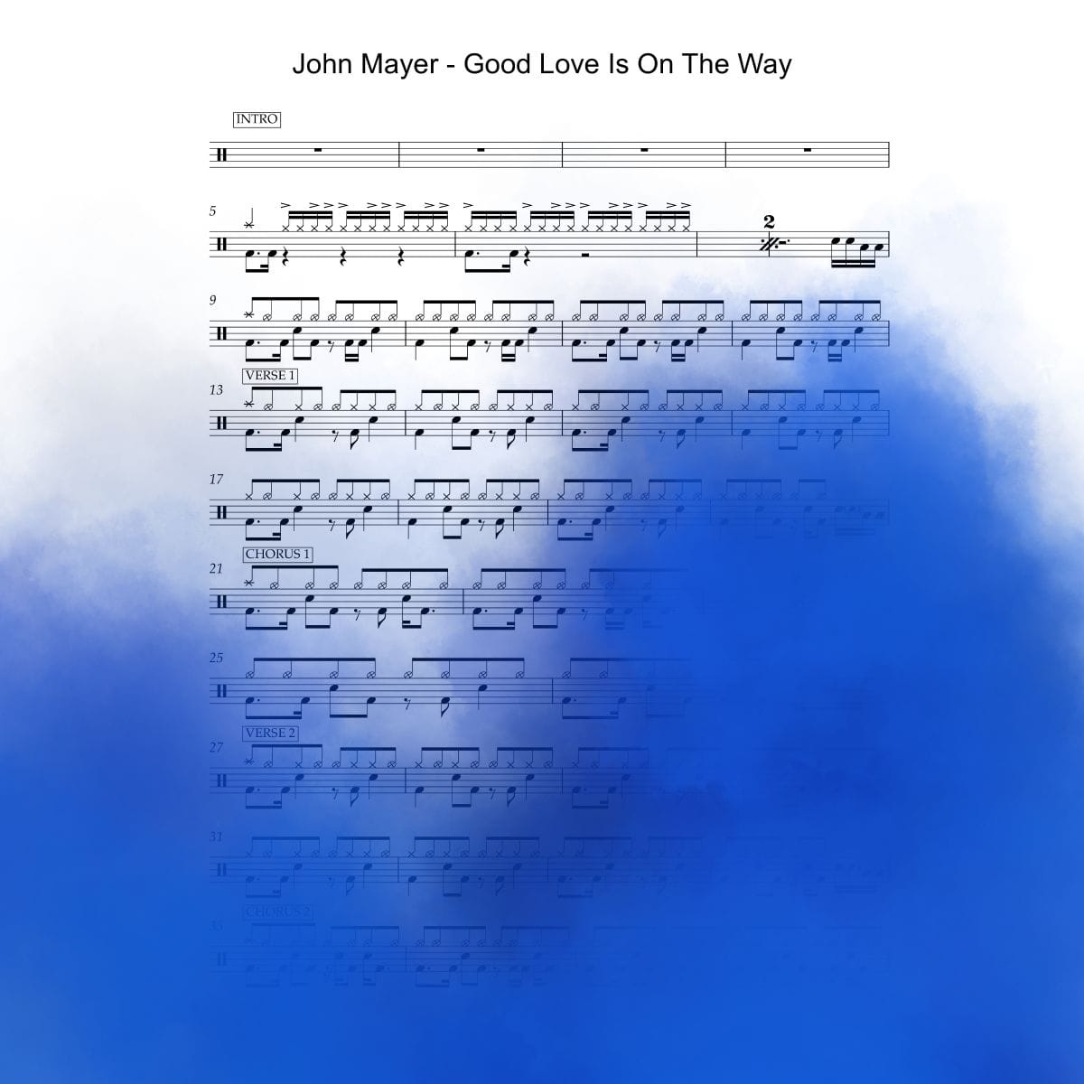 John Mayer - Good Love Is On The Way drum sheet music